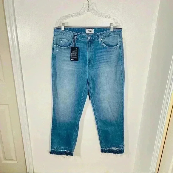 NWT PAIGE Denim Sarah Straight Leg Ankle Jeans Vintage Undone Riya Distressed - Picture 2 of 11